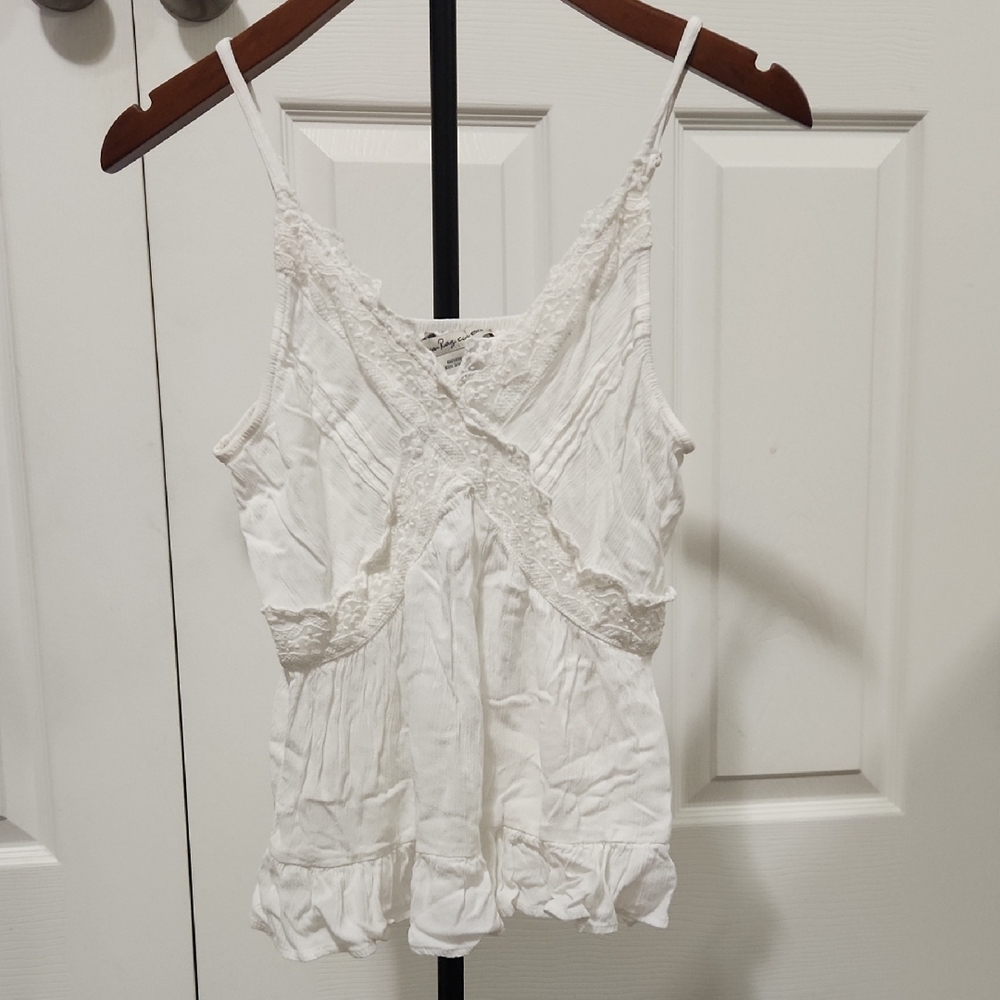 American Rag Ruffle Lace Tank Top - Picture 1 of 5